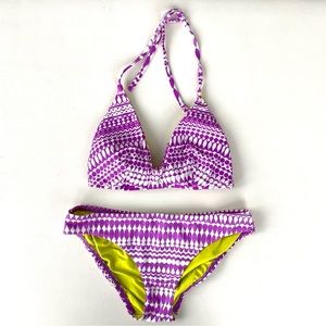 NWOT Echo Purple Print Hipster Bikini - Size small